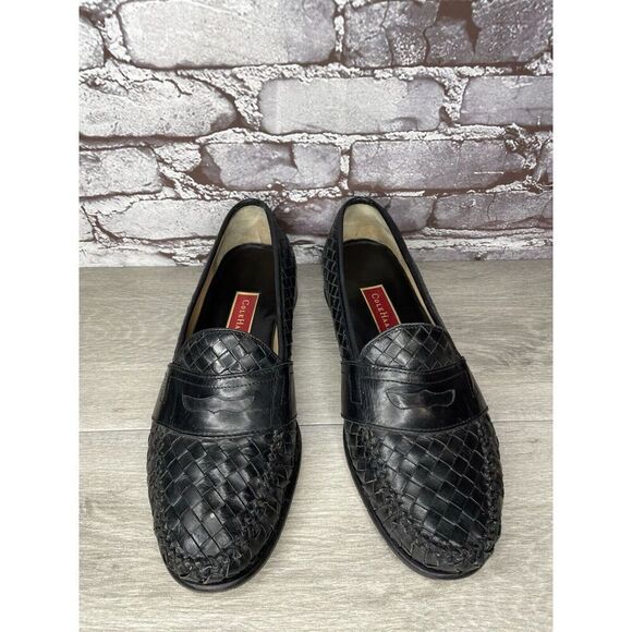 Cole Haan Black Leather Basket Weave Penny Loafers Dress Shoes Men’s 12M US/45EU - Picture 2 of 16